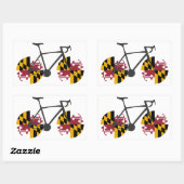 メリーランド州旗サイクリング 長方形シール (シート)