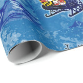 メリーランド州旗サンタリークリスマスラップ紙 ラッピングペーパー (ロールコーナー)