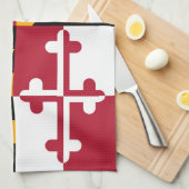 メリーランド州旗スタイルデコール キッチンタオル (四つ折り)