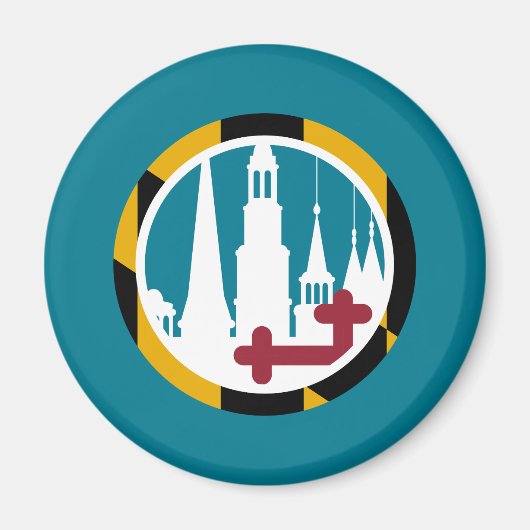 メリーランド州旗フレデリック集合尖輪 マグネット (正面)