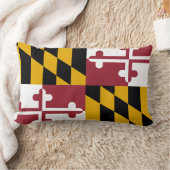 メリーランド州旗プリント愛国心 ランバークッション (ブランケット)