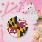 メリーランド州旗プレート、パーティー、スポーツ、メリーランド ペーパープレート (パーティー)