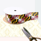 メリーランド州旗リボン，米国ファッション/スポーツ，メリーランド サテンリボン