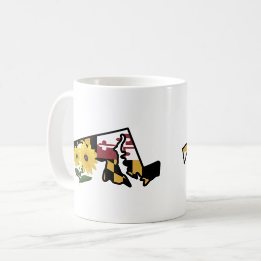 メリーランド州旗州フラワーブラックアイドスーザン コーヒーマグカップ (正面左)