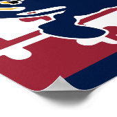 メリーランド州旗/カニのポスター – ネイビーブルー ポスター (角)