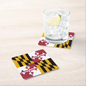 メリーランド州旗 スクエアペーパーコースター (インサイチュ)