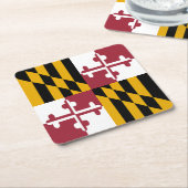 メリーランド州旗 スクエアペーパーコースター (アングル)