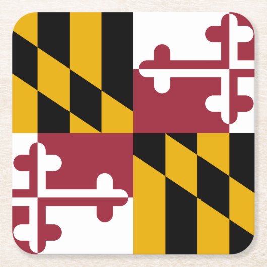 メリーランド州旗 スクエアペーパーコースター (正面)