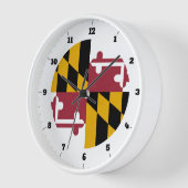 メリーランド州旗 壁時計 (傾斜)