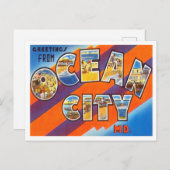 メリーランド州海シティ旅行からの挨拶 ポストカード (正面/裏面)