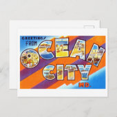 メリーランド州海市からのヴィンテージの挨拶 ポストカード (正面/裏面)