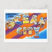 メリーランド州海市からのヴィンテージの挨拶 ポストカード (正面)