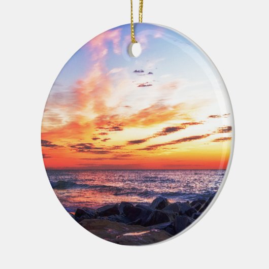 メリーランド州海市の120通りの夜明け セラミックオーナメント (左)