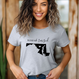 メリーランド州生まれと浮き上がり州ティー Tシャツ