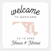 メリーランド州目的地の結婚式任意の色 スクエアシール (正面)