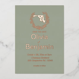 メリーランド州行き先結婚式 箔招待状