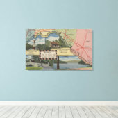 メリーランド州西部からの挨拶（詳細地図） キャンバスプリント (インサイチュ (ウッドフロア))