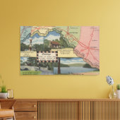メリーランド州西部からの挨拶（詳細地図） キャンバスプリント (インサイチュ (リビング))