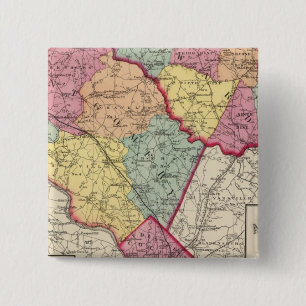 メリーランド州2郡の地形図 缶バッジ