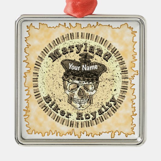 メリーランド州 バイク乗りの人 メタルオーナメント (正面)