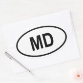 メリーランド州「MD」 楕円形シール (封筒)