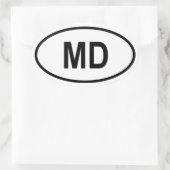 メリーランド州「MD」 楕円形シール (バッグ)