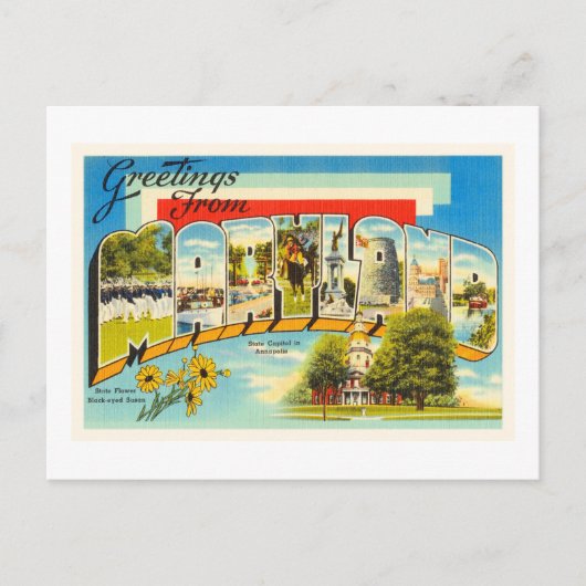 メリーランド州MD旧ヴィンテージ旅行はがき –  ポストカード (正面)