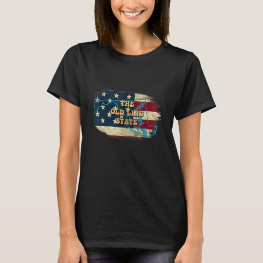 メリーランド州md米国国旗のモットー tシャツ (正面)