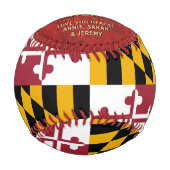 メリーランド最高の州パパ、アメリカ愛国心、メリーランド州旗 野球ボール (正面)