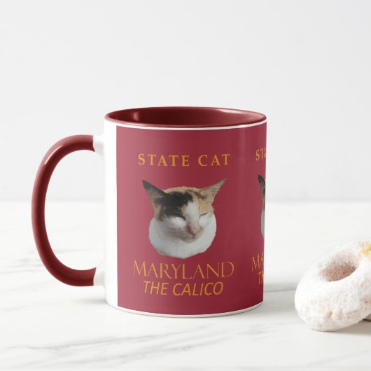 メリーランド準州の猫 三毛猫 マグカップ (ドーナツ)