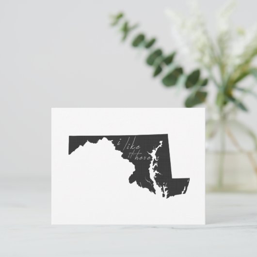 メリーランド私は好きここに州の形の黒板 ポストカード (スタンド正面)