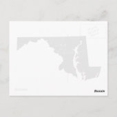 メリーランド私は好きここに州の形の黒板 ポストカード (裏面)