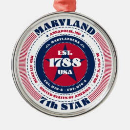 メリーランド第7州クリスマスオーナメント メタルオーナメント