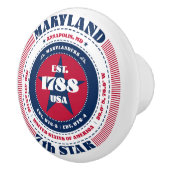 メリーランド米州赤白青タイポグラフィ セラミックノブ (右)