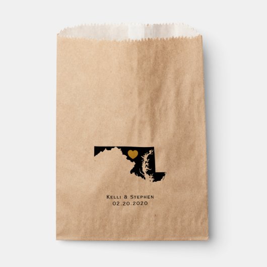 メリーランド結婚式の引き出物トリートサックス、抱き枕 フェイバーバッグ (正面)