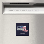 メリーランド統一された州レトロ州マップヴィンテージUSA マグネット (インサイチュ (食洗機))