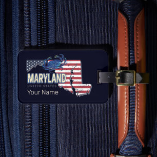 メリーランド統一された州レトロ州マップヴィンテージUSA ラゲッジタグ