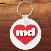 メリーランド赤いハート – 私はmdが大好き キーホルダー (正面)