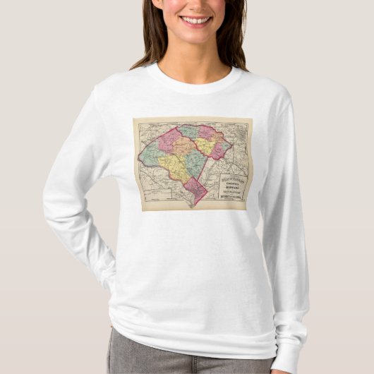メリーランド郡2の地勢地図書 Tシャツ (正面)