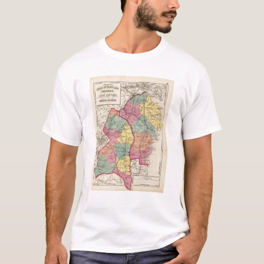 メリーランド郡4の地勢地図書 Tシャツ (正面)