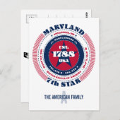 メリーランド，アナポリス， MD，愛国心，モノグラム ポストカード (正面/裏面)