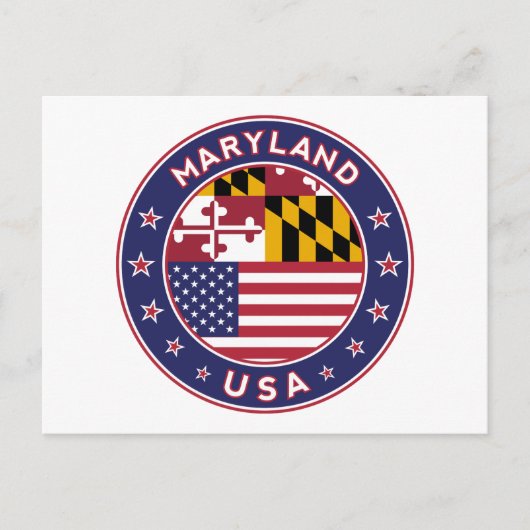 メリーランド，メリーランド州ステッカー，電話ケース，バッグ ポストカード (正面)