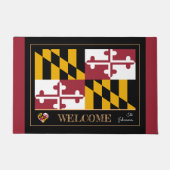 メリーランド&メリーランド州旗の家マット/スポーツUSA ドアマット (正面)