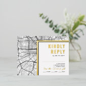 メリーランド・ラブロケーター・ボルチモア | RSVP返信 箔招待状ポストカード (立ち正面)