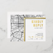 メリーランド・ラブロケーター・ボルチモア | RSVP返信 箔招待状ポストカード (正面/裏面)