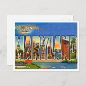 メリーランド・ヴィンテージ旅行ポストカードからの挨拶 ポストカード (正面/裏面)