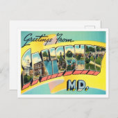 メリーランド・ヴィンテージ・トラベルのサリスベリーからの挨拶 ポストカード (正面/裏面)