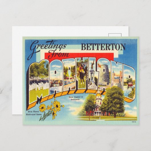 メリーランド・ヴィンテージ・トラベルのベタートンからの挨拶 ポストカード (正面/裏面)