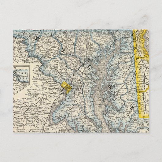 メリーランド、DC、デラウェア ポストカード (正面)