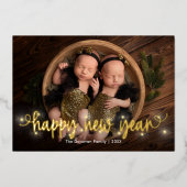 メリーリットフォイルハッピーニューイヤーホリデーカード 箔シーズンカード (正面)